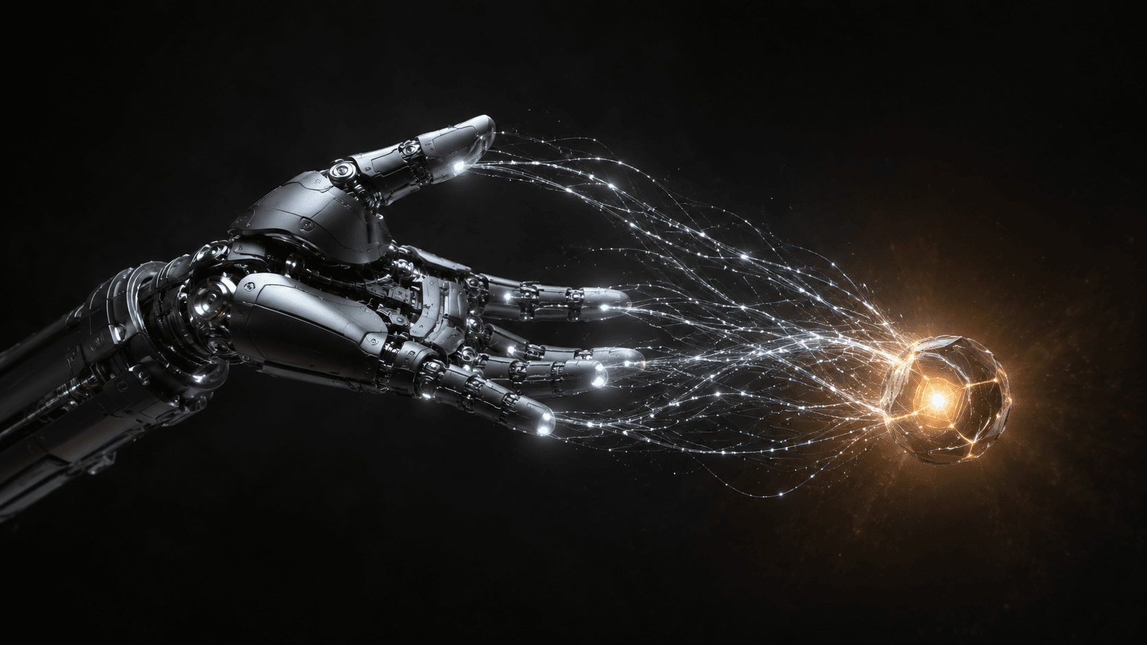 AI for Education — knowledge synthesized into a luminous learner-facing signal