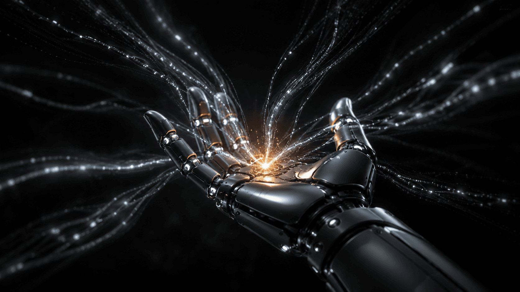 AI Agents & Chatbots — intelligent core executing multiple actions in parallel
