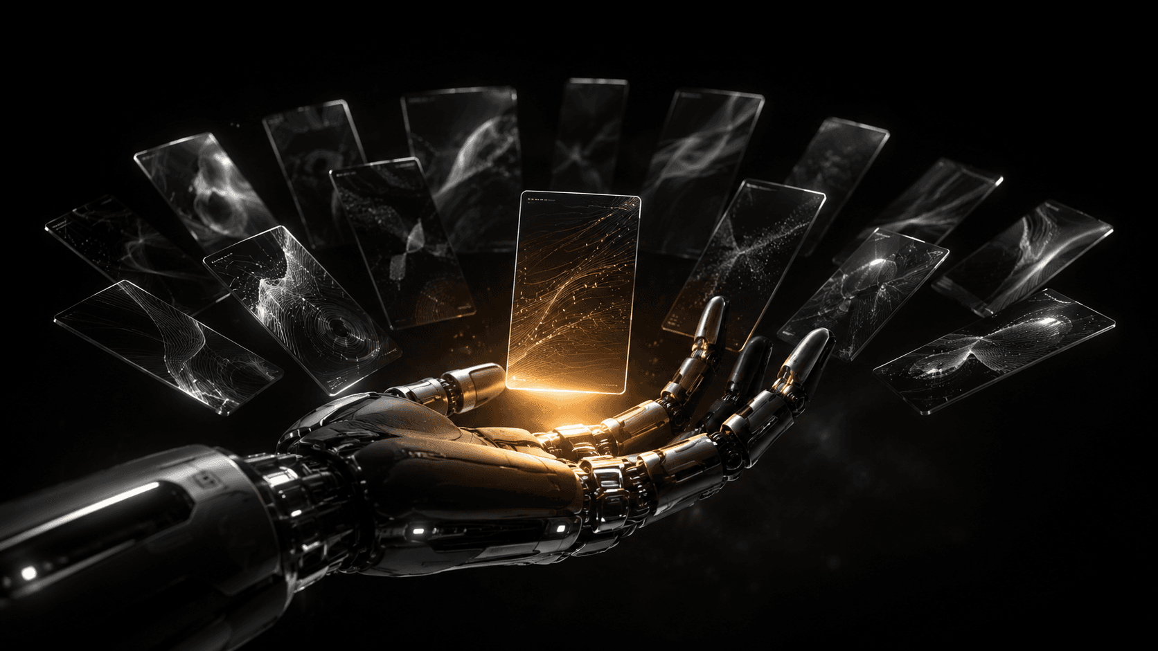 AI Marketing Tools — single input refracted into a full spectrum of campaigns